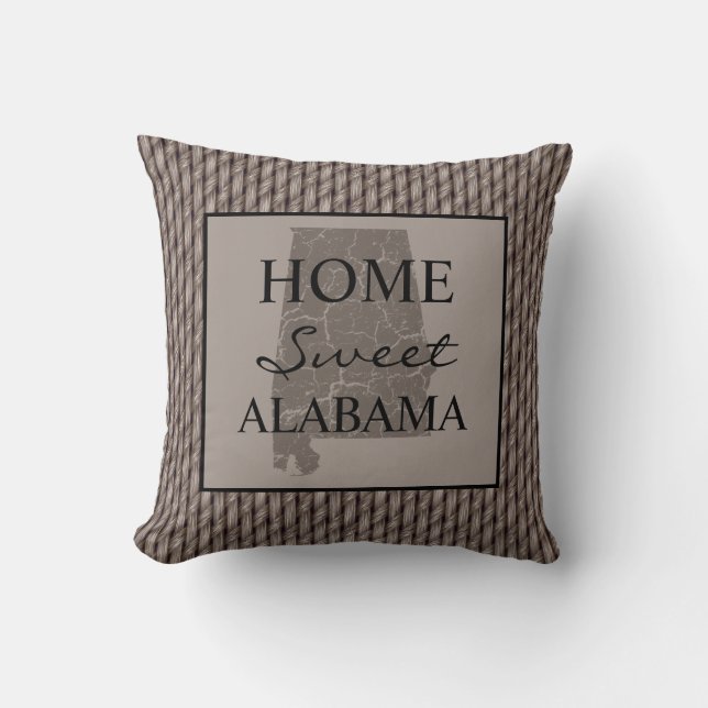 Zuhause Sweet Alabama Imitats Weave Kissen (Vorderseite)