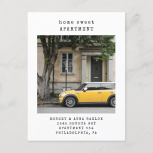 Zuhause Sweet Apartment New Address Foto Moving  Ankündigungspostkarte