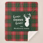 Zuhause Sweet Family Weihnachten Tartan MacKinnon Sherpadecke (Vorderseite)