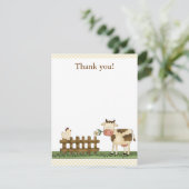 Zuhause Sweet Farm Cow Danke, Card 4,25 x 5,5 Dankeskarte (Stehend Vorderseite)