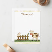 Zuhause Sweet Farm Cow Danke, Card 4,25 x 5,5 Mitteilungskarte (Vorderseite/Rückseite Beispiel)