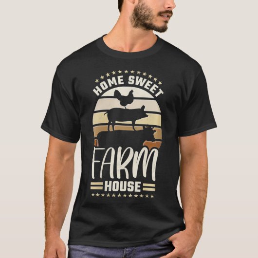 Zuhause Sweet Farm House, Farm Animal VNeck T-Shirt (Vorderseite)