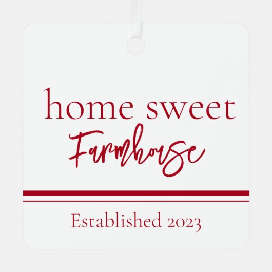 Zuhause Sweet Farmhouse Ornament Aus Metall (Vorderseite)