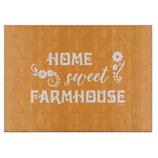 ZUHAUSE SWEET FARMHOUSE SCHNEIDEBRETT (Vorderseite)