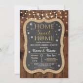 Zuhause Sweet Housewarming Schneeflocken Festlich  Einladung (Vorderseite)