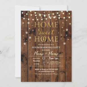 Zuhause Sweet Housewarming Snowflake Weihnachten E Einladung