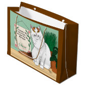 Zuhause Sweet Kitty Zuhause Große Geschenktüte (Vorderseite Schrägansicht)