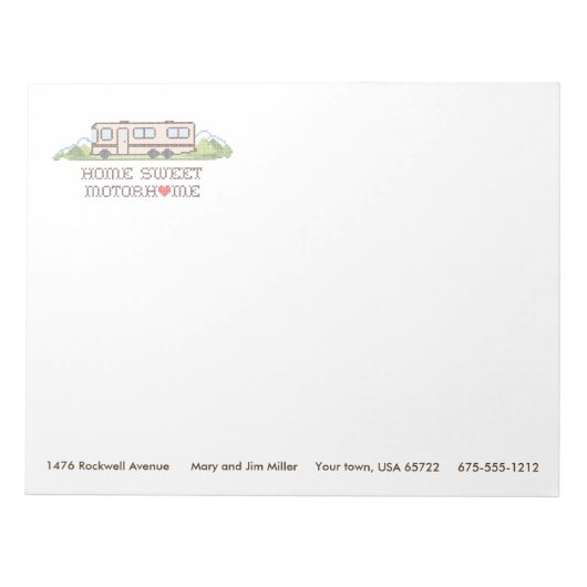 Zuhause Sweet Motor Zuhause Notepad Notizblock (Vorderseite)