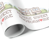 Zuhause Sweet Motor Zuhause Wrapping Paper Geschenkpapier (Rolleneckpunkt)