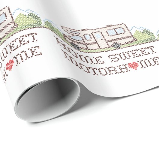 Zuhause Sweet Motor Zuhause Wrapping Paper Geschenkpapier (Rolleneckpunkt)