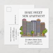 Zuhause Sweet New Apartment Moving Ankündigungspostkarte (Vorne/Hinten)