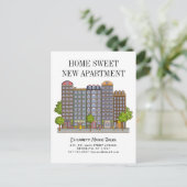 Zuhause Sweet New Apartment Moving Ankündigungspostkarte (Stehend Vorderseite)