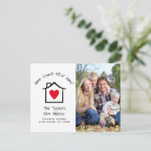 Zuhause Sweet New Zuhause Foto Moving Ankündigung Postkarte (Stehend Vorderseite)