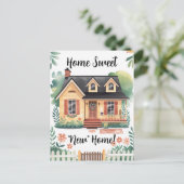 Zuhause Sweet New Zuhause Moving Ankündigung Postk Postkarte (Stehend Vorderseite)