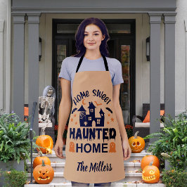 Zuhause Sweet SPUK Zuhause Halloween-Orange-Brauch Schürze