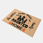 Zuhause Sweet SPUK Zuhause orange personalisiert Fußmatte (Schrägansicht)