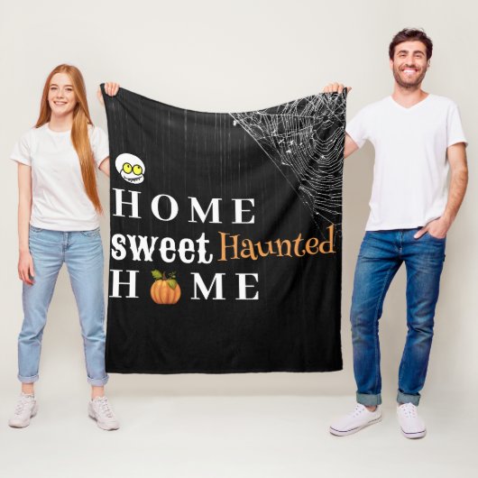 Zuhause Sweet Spuk Zuhause Personalisiert Hallowee Fleecedecke (Beispiel)