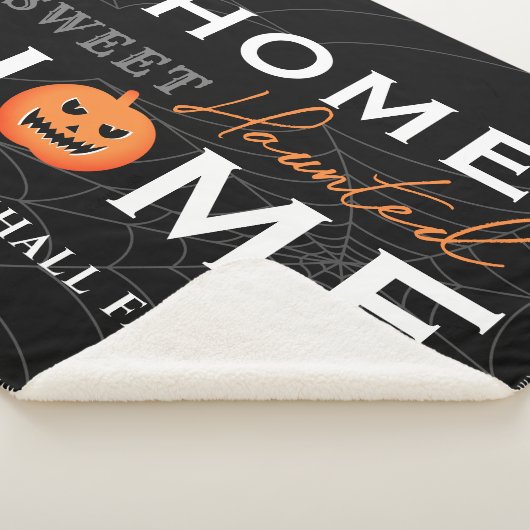 Zuhause Sweet Spuk Zuhause Personalisiert Hallowee Sherpadecke (3/4)