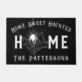Zuhause Sweet Spuk Zuhause Spooky Spiderweb Hallow Fußmatte (Vorderseite)