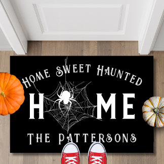 Zuhause Sweet Spuk Zuhause Spooky Spiderweb Hallow Fußmatte