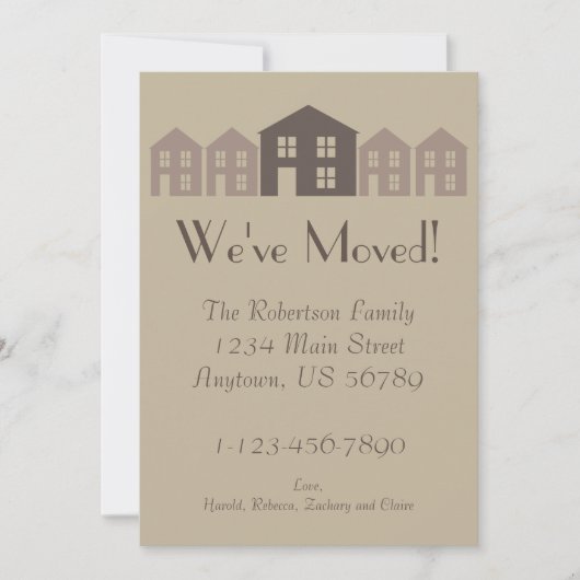 Zuhause Sweet Zuhause Ankündigung (Vorderseite)