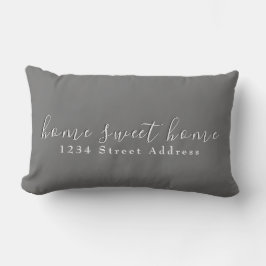 Zuhause Sweet Zuhause & Anschrift | Skript | Grau Kissen Für Draußen