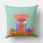Zuhause Sweet Zuhause Aqua Kissen (Rückseite)