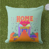 Zuhause Sweet Zuhause Aqua Kissen (Gras)