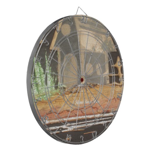Zuhause Sweet Zuhause Art Print Dartscheibe (Vorderseite Links)