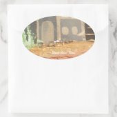 Zuhause Sweet Zuhause Art Print Ovaler Aufkleber (Tasche)