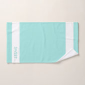 Zuhause Sweet Zuhause auf Aquamarin & weiß Badhandtuch Set (Handtuch)