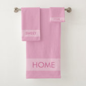 Zuhause Sweet Zuhause auf Rose Gold Bath Handtuch Badhandtuch Set (Insitu)