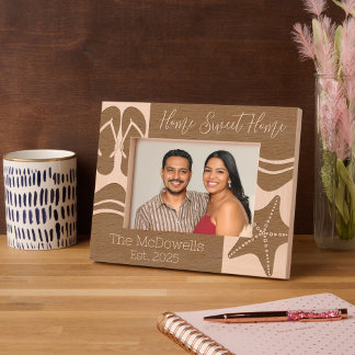 Zuhause Sweet Zuhause Beach Thema Geätzte Rahmen