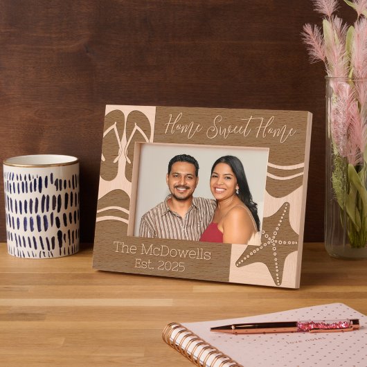 Zuhause Sweet Zuhause Beach Thema Geätzte Rahmen