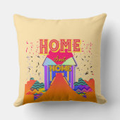 Zuhause Sweet Zuhause Beige Kissen (Rückseite)