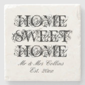 Zuhause Sweet Zuhause benutzerdefinierter Stein Un Steinuntersetzer (Vorderseite)