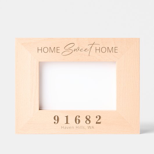 Zuhause Sweet Zuhause, benutzerdefinierter Zip-Cod Geätzte Rahmen (Vorderseite)