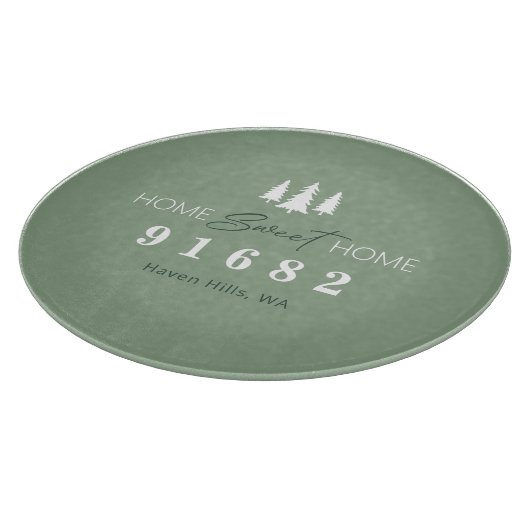 Zuhause Sweet Zuhause, benutzerdefinierter Zip-Cod Schneidebrett (Ecke)