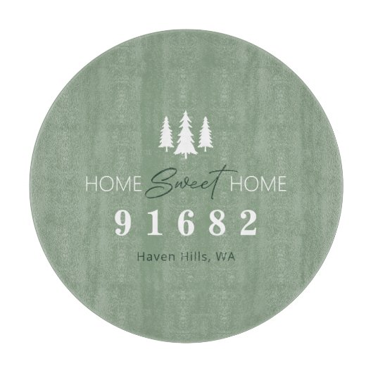 Zuhause Sweet Zuhause, benutzerdefinierter Zip-Cod Schneidebrett (Vorderseite)