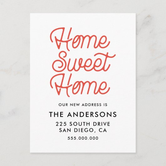 Zuhause-Sweet-Zuhause-Bewegungsanzeige Postkarte (Vorderseite)