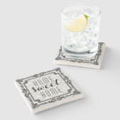 Zuhause Sweet Zuhause Black Frame Steinuntersetzer (Seitenansicht)