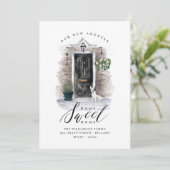Zuhause Sweet Zuhause Black Watercolor Door & Bric Ankündigung (Stehend Vorderseite)