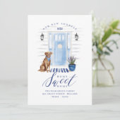 Zuhause Sweet Zuhause Blue Coastal Aquarelltür & H Ankündigung (Stehend Vorderseite)