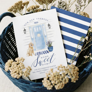 Zuhause Sweet Zuhause Blue Coastal Watercolor Fron Ankündigung