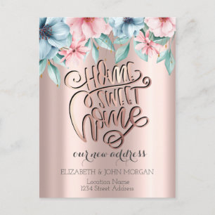 Zuhause Sweet Zuhause, Blume neue Adresse Ankündigungspostkarte