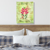 Zuhause Sweet Zuhause Blume und Schmetterlinge Leinwanddruck (Insitu (Schlafzimmer))
