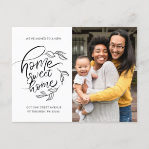Zuhause Sweet Zuhause Botanischer Adresswechsel Fo Ankündigungspostkarte