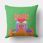 Zuhause Sweet Zuhause Bright Green Kissen (Rückseite)