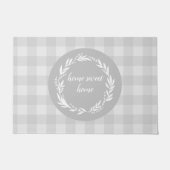 Zuhause Sweet Zuhause Buffalo Karo Pattern Grau Fußmatte (Vorderseite)