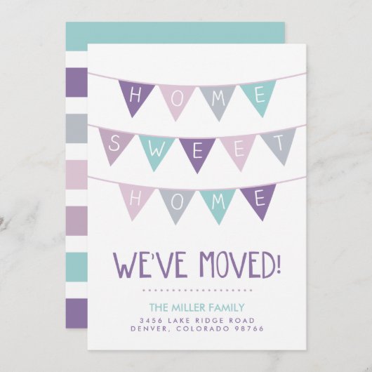 Zuhause Sweet Zuhause Bunting Ankündigung (Vorne/Hinten)